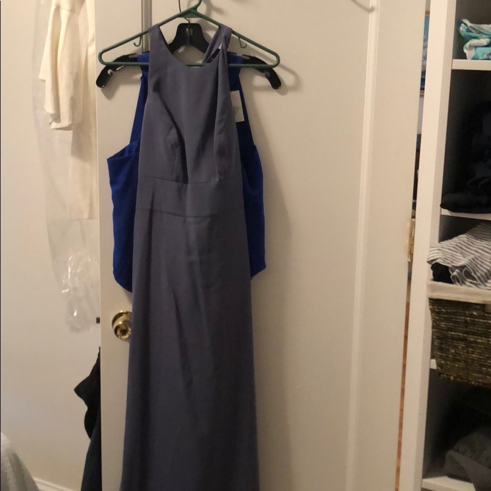 Dressy silver stone bridesmaid dress (blue/grey)